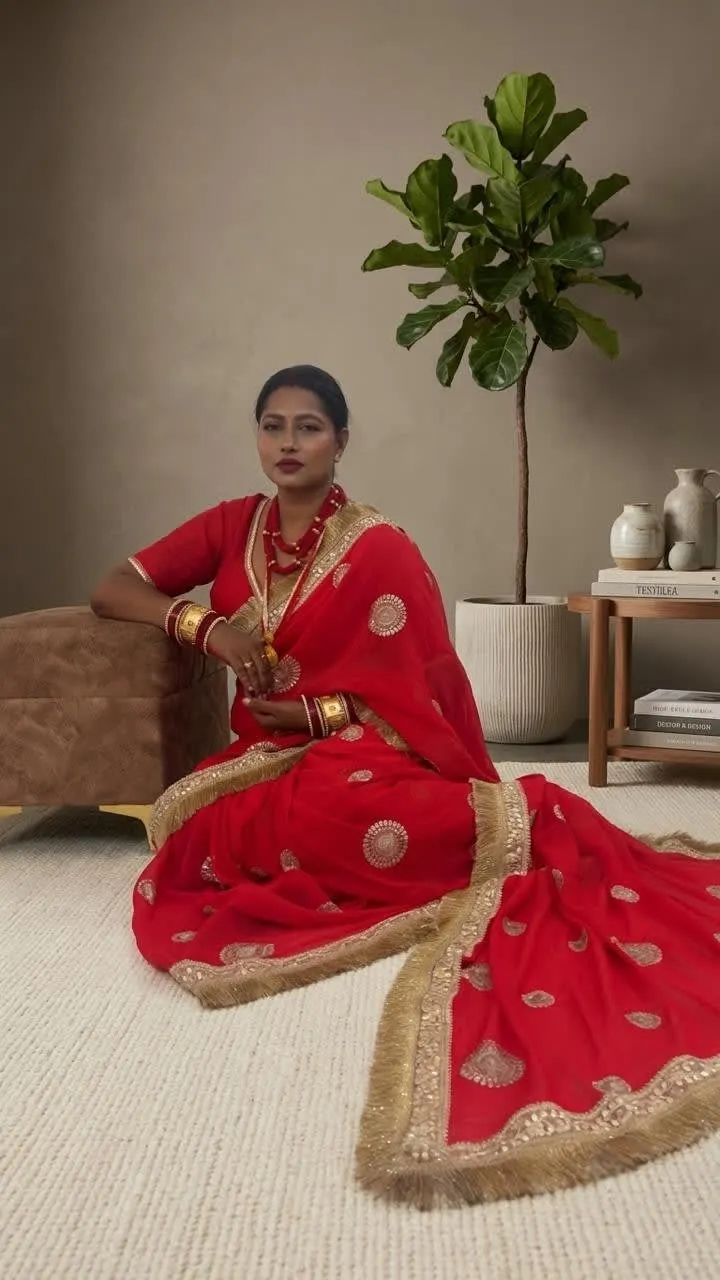 Pure Georgette Bridal Saree photo 2