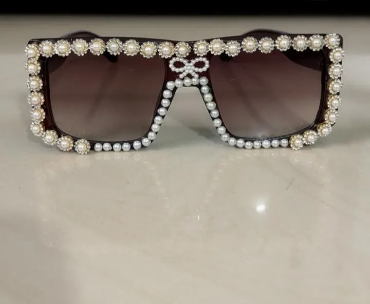 Couture Beaded Elegance Square Sunglasses photo 2