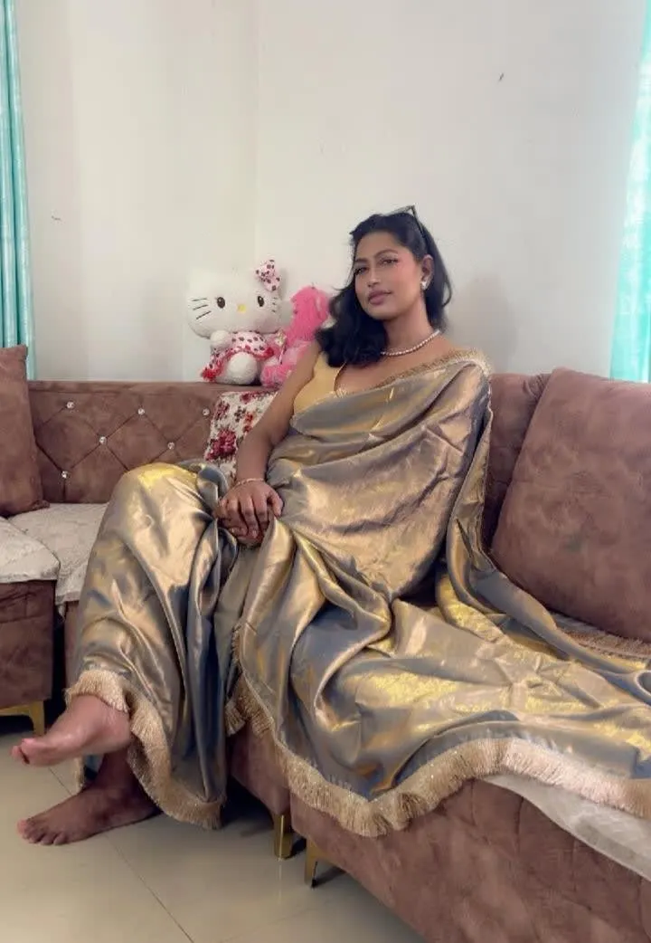Metallic Finish Silk Saree